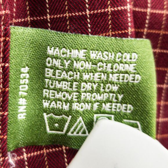 Orvis Shirt Men's Small Long Sleeve Button Down Red White Grid 100% Cotton - Picture 9 of 13